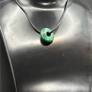 💚 Malachite Donut Pendant Necklace | 💚